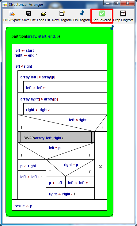 Im Arranger als abgedeckt markierte Unterroutine