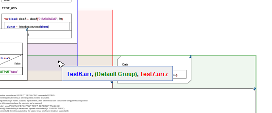 Arranger mit angezeigten Gruppen und Tooltip