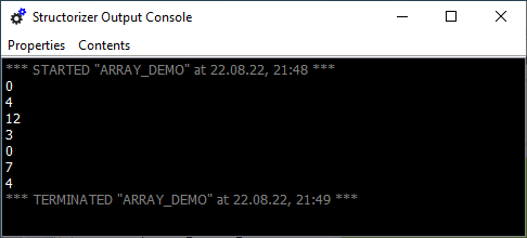 Ausgabe des ARRAY_DEMO-Diagramms