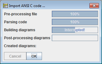 Code-Import-Monitor (Version 3.28-05), abgebrochen