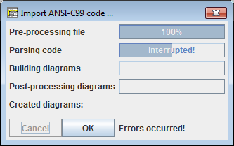 Code-Import-Monitor (Version 3.28-05), fehlgeschlagen