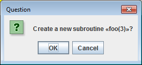 Dialog zum Bearbeiten einer Unterroutine