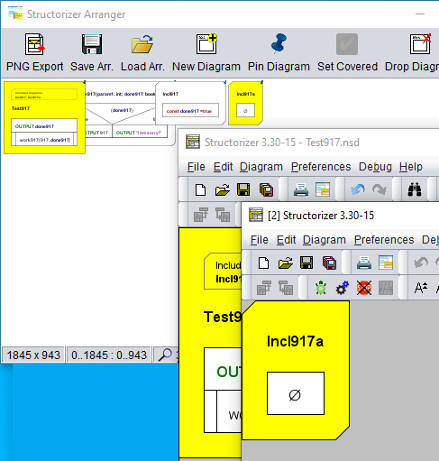 Situation nach dem Laden eines Includable-Diagramms