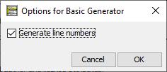 Sprachspezifische Exportoptionen für BASIC