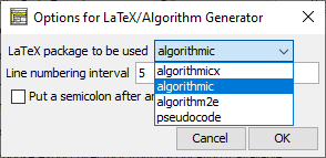 Sprachspezifische Exportoptionen für LaTeX