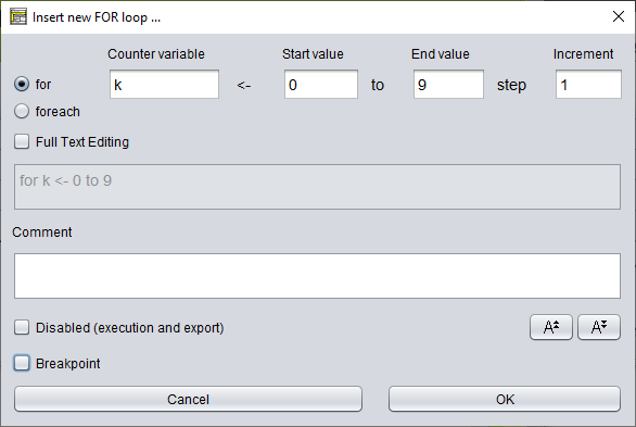 FOR-Schleifen-Editor