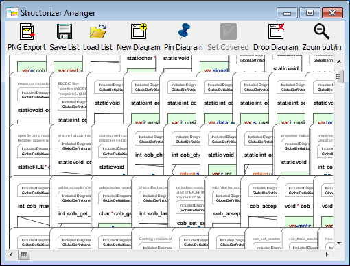 Arranger voll mit importierten Diagrammen