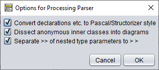 Sprachspezifische Importoptionen für Processing