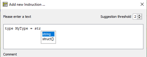 Content Assist in einer Typdefinition