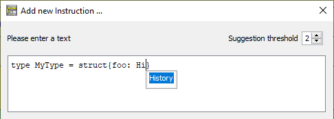 Content Assist in einer Record-Definition