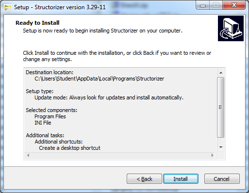 Windows-Installationsprogramm – Bestätigung
