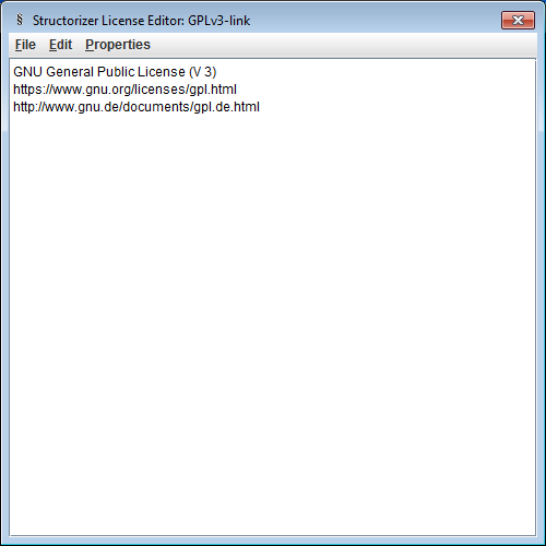Lizenz-Editor mit Links