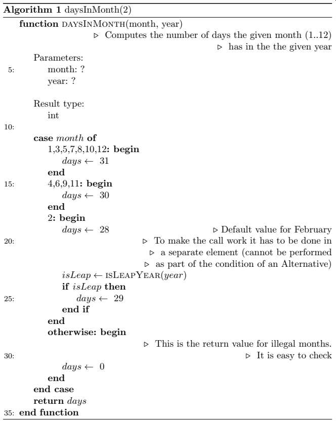 LaTeX algorithmicx-Darstellung