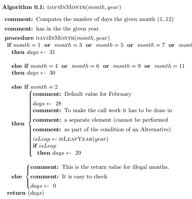 LaTeX pseudocode-Darstellung