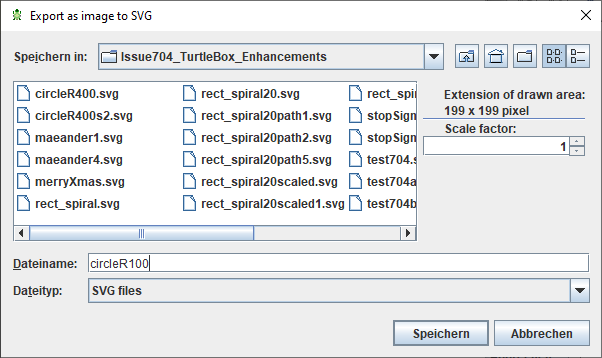 Skalierungsfaktor-Abfrage für SVG-Export