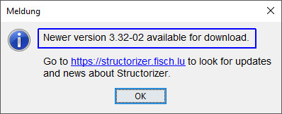 Update-Dialog mit Anzeige einer neuen Version